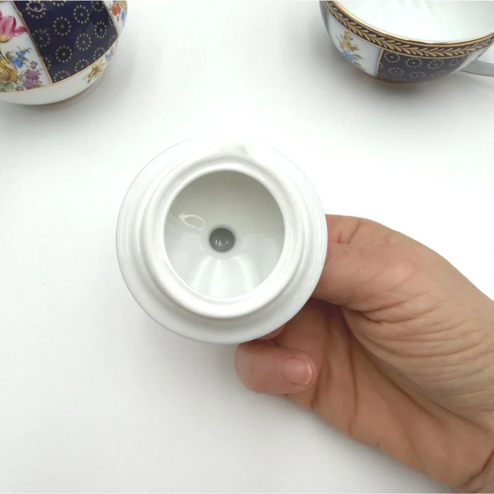 Floral Stackable Teapot & Individual Cup Coffee or Tea